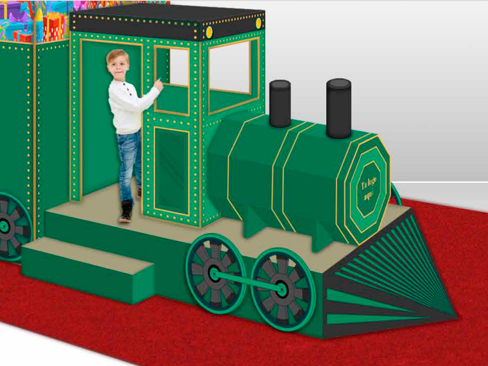 Tren de cartón para photocall